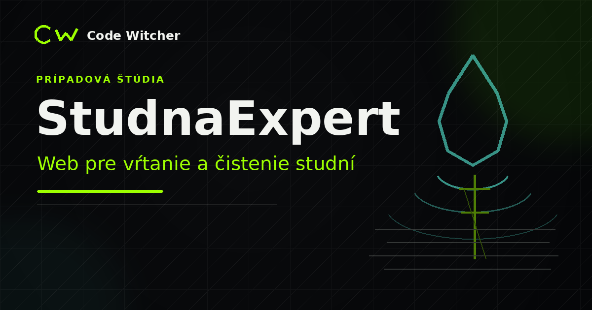 Firemný web StudnaExpert — vŕtanie a čistenie studní na mieru od Code Witcher