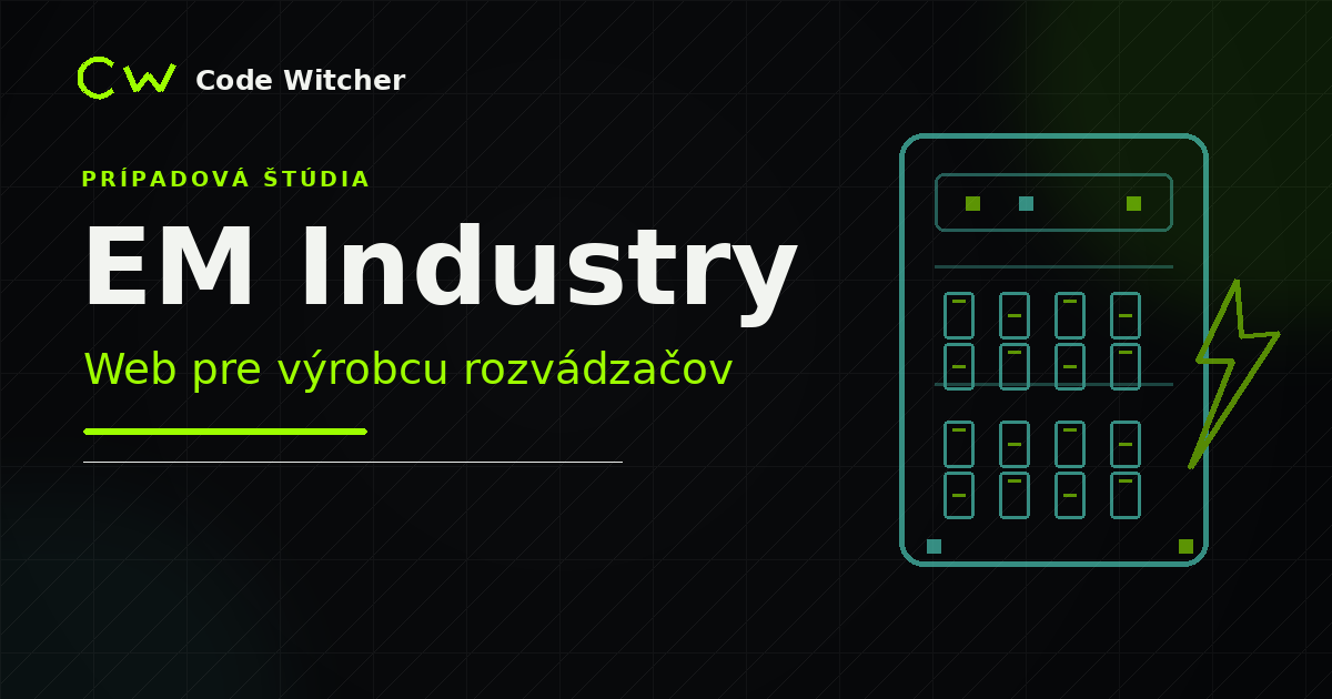 Firemný web EM Industry — výroba elektro rozvádzačov na mieru od Code Witcher